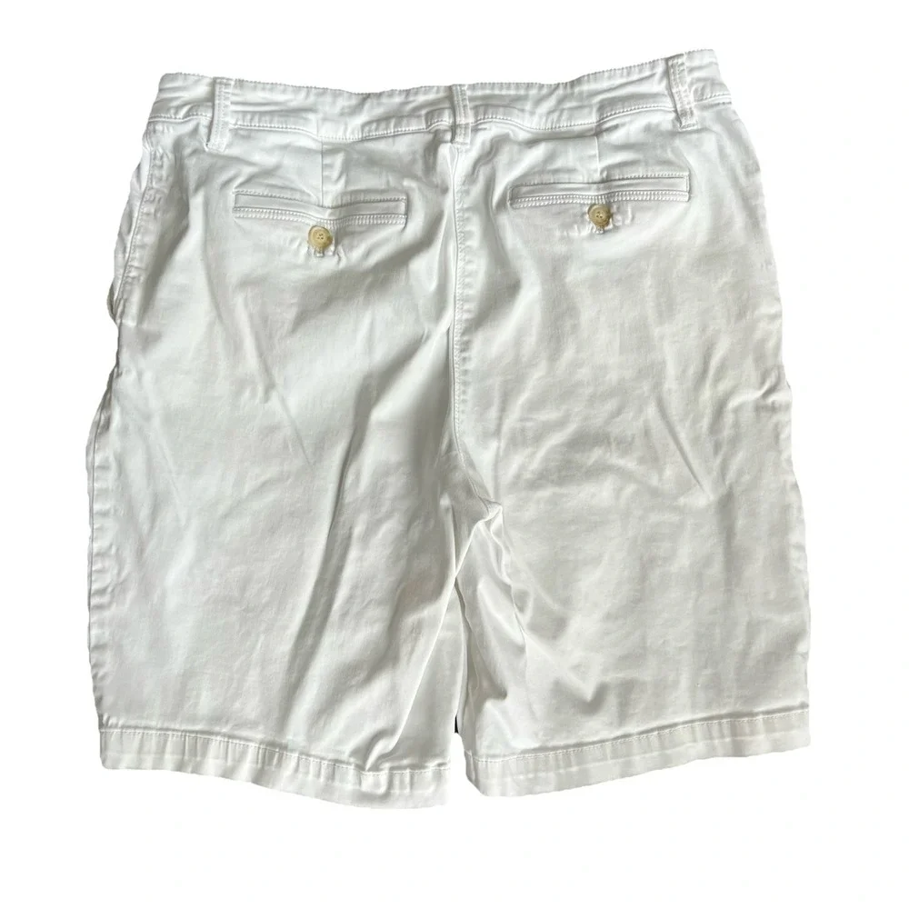 Tommy Bahama White Cotton Lyocell Blend Bermuda‎ Shorts Size 14 Womens Casual